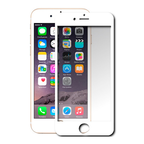 Стекло противоударное Ainy для APPLE iPhone 6/6S (4.7), Full Screen Cover, 0,33мм, белое