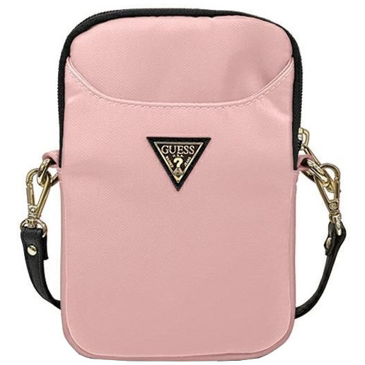 Сумка CG Mobile Guess Nylon Phone bag with Triangle metal logo для телефонов до 8", цвет Розовый (GUPBNTMLLP)