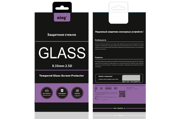 Защитное стекло Ainy для APPLE iPhone 6/6S Plus, Full Screen Cover, 0,3мм, глянцевое