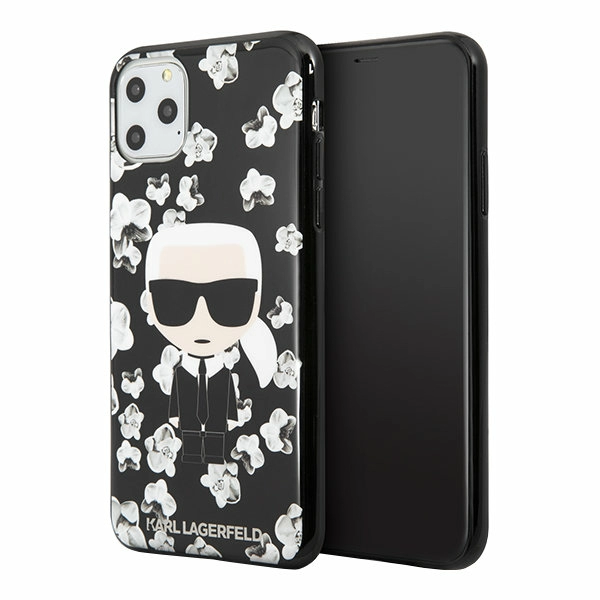 Чехол Lagerfeld для iPhone 11 Pro Max TPU Collection Flower Hard Black (KLHCN65FLFBBK)