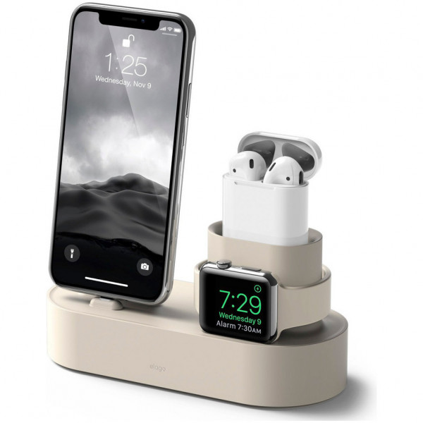 Док-станция Elago Charging hub 3 в 1 для AirPods/iPhone/Apple Watch, цвет Белый (EST-TRIO-CWH)