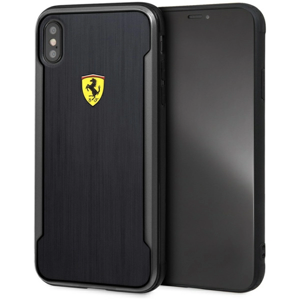 Чехол Ferrari для iPhone XS Max On-track Racing Shield Printed Carbon Effect Hard Black, цвет Черный (FESPCHCI65CBBK)