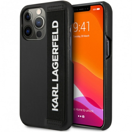 Чехол CG Mobile Karl Lagerfeld PU with Elastic Strap Hard для iPhone 13 Pro, цвет Черный (KLHCP13LSTKLBK)