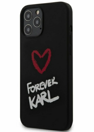 Чехол CG Mobile Karl Lagerfeld Liquid silicone Forever Karl Hard для iPhone 12 Pro Max, цвет Черный (KLHCP12LSILKRBK)