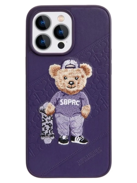 Чехол Santa Barbara Polo & для Apple iPhone 14 Pro Мишка, фиолетовый