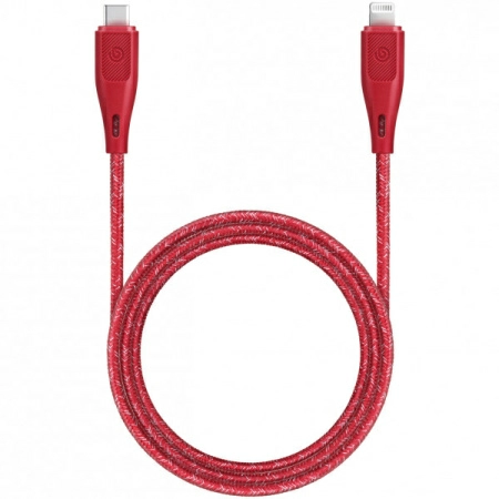 Кабель EnergEA Bazic GoCharge USB-C to Lightning MFI C94 1.2 м, цвет Красный (CBL-GCCL-RED120)