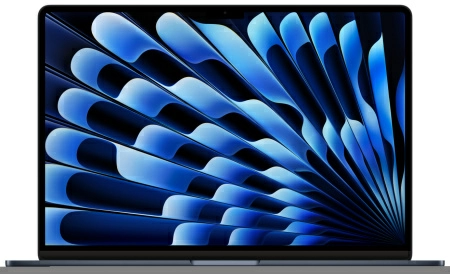 Ноутбук Apple MacBook Air 15" (M3, 8C CPU/10C GPU, 2024), 8 ГБ, 256 ГБ SSD, «полуночный черный» (MRYU3)