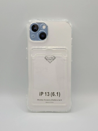 Чехол Card Pocket Case для iPhone 13 Clear, цвет Прозрачный