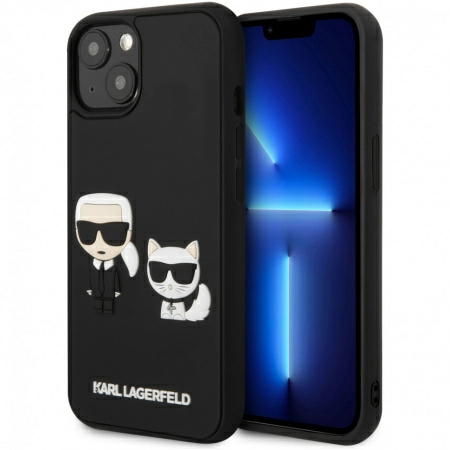 Чехол CG Mobile Karl Lagerfeld 3D Rubber Karl and Choupette Hard для iPhone 13, цвет Черный (KLHCP13M3DRKCK)