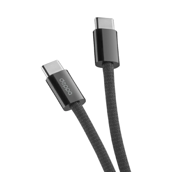 Кабель Deppa Zeus, USB-C - USB-C, 1,5м, 5A, USB4, 8k60Hz, черный