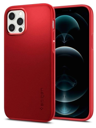 Чехол Spigen Thin Fit для iPhone 12/12 PRO Red, цвет Красный (ACS02252)
