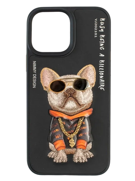 Чехол Nimmy Cool Glasses для iPhone 15 Pro Max, Black Little Rich Tycoon