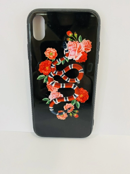 Чехол силиконовый для iPhone XR supreme Snake 2, цвет Черный