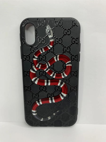 Чехол силиконовый для iPhone XR supreme Snake, цвет Черный