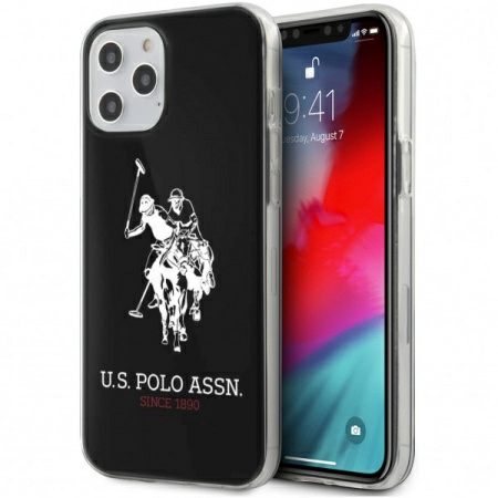 Чехол CG Mobile U.S. Polo Assn. PC/TPU Shiny Double horse Hard для iPhone 12 Pro Max, цвет Черный (USHCP12LTPUHRBK)