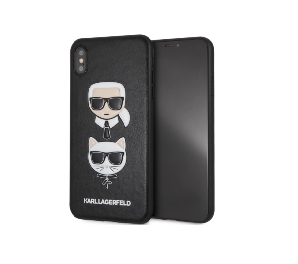 Чехол Karl Lagerfeld PU Leather Karl and Choupette Hard для iPhone XS Max, цвет Черный (KLHCI65KICKC)