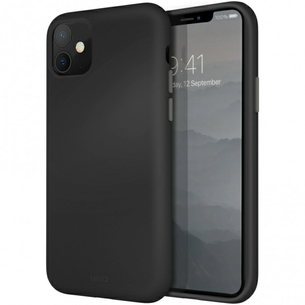 Чехол Uniq Lino для iPhone 11, цвет Черный (IP6.1HYB(2019)-LINOBLK)