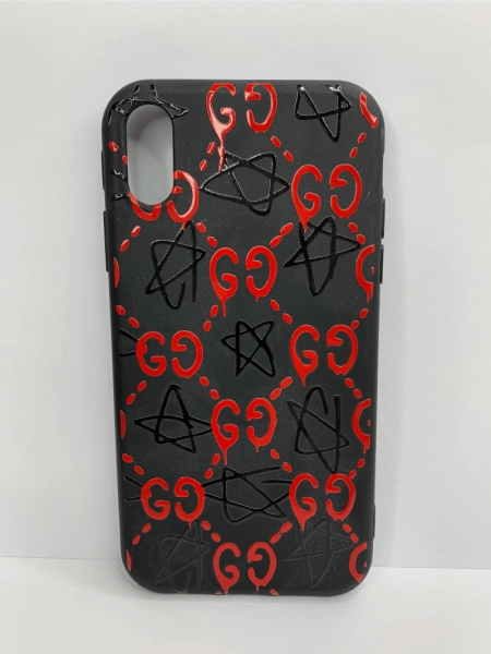 Чехол силиконовый для iPhone XR supreme Gucci 4, цвет Черный