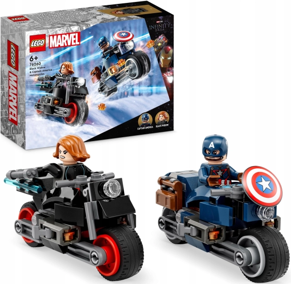 Конструктор LEGO Super Heroes - Черная вдова и Капитан Америка на мотоциклах (76260)