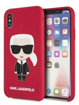 Чехол CG Mobile Karl Lagerfeld Liquid silicone Iconic Karl Hard для iPhone XS Max, цвет Красный (KLHCI65SLFKRE)