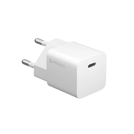 Сетевое зарядное устройство Deppa GaN Wall Charger [USB-C] 20W, White (11400)