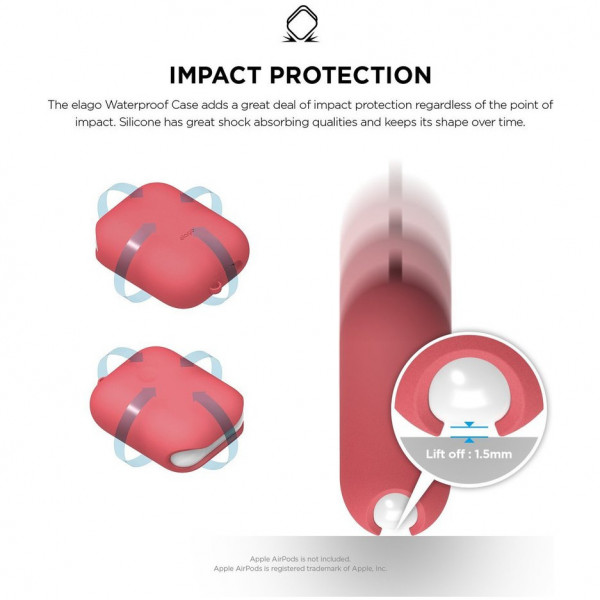 Водонепроницаемый чехол Elago Waterproof Case для AirPods, цвет "Итальянская роза" (EAPWF-BA-IRO)