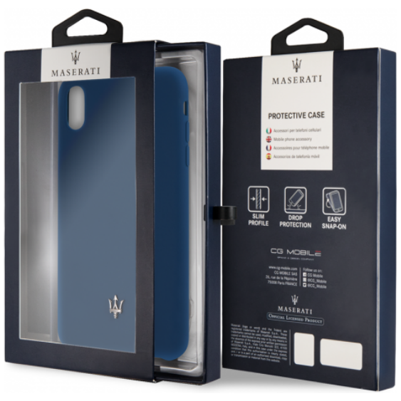 Чехол CG Mobile Maserati Silicone case Hard для iPhone XS Max, цвет Синий (MAGSIHCI65NA)