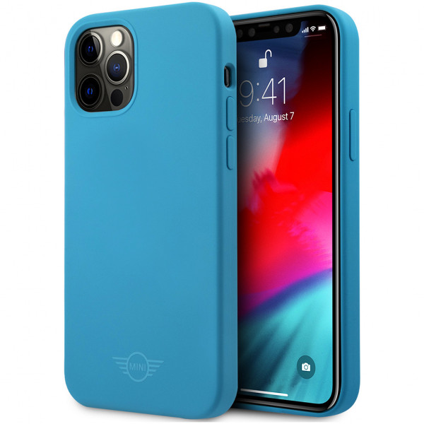 Чехол CG Mobile MINI Liquid Silicone Laser logo Hard для iPhone 12 Pro Max, цвет Голубой (MIHCP12LSLTLB)