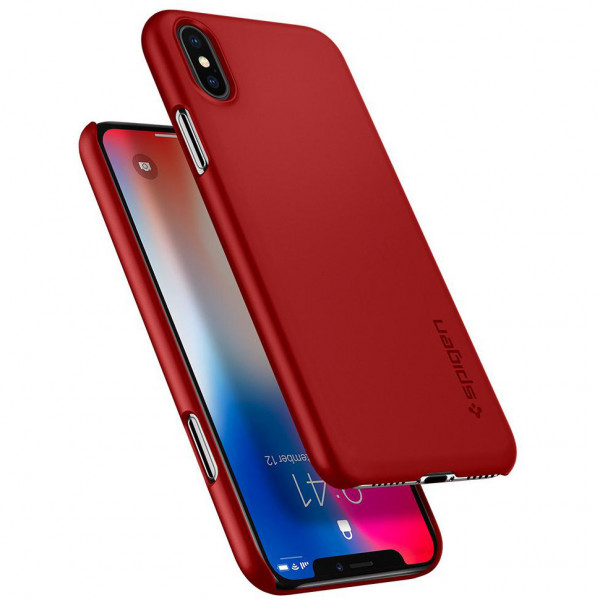 Чехол Spigen Thin Fit для iPhone X/XS, цвет Красный (057CS22109)