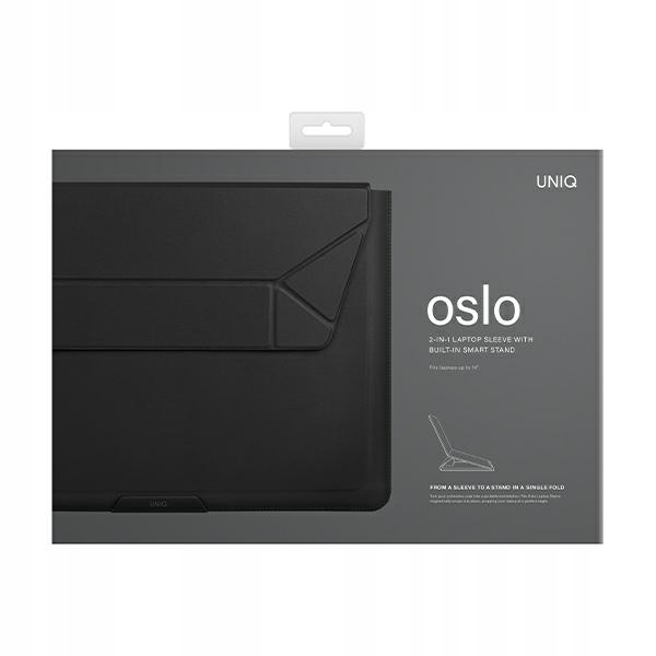 Чехол Uniq Oslo PU leather Magnetic Laptop sleeve для ноутбуков 14", цвет черный (OSLO(14)-BLACK)