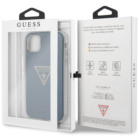 Чехол CG Mobile Guess PC/TPU Metallc effect Triangle logo Hard для iPhone 11, цвет Голубой (GUHCN61PCUMPTLB)
