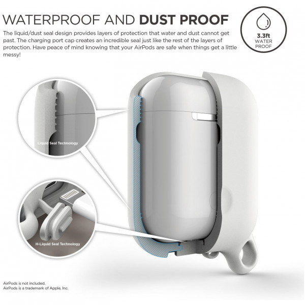 Водонепроницаемый чехол Elago Waterproof Hang Case для AirPods 2, цвет Белый (EAPWF-WH)