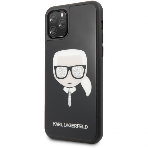 Чехол CG Mobile Karl Lagerfeld Double Layer Karl's Head Hard Glass для iPhone 11 Pro, цвет Черный (KLHCN58DLHBK)