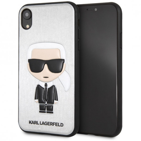 Чехол CG Mobile Karl Lagerfeld PU Leather Iconic Karl Hard для iPhone XR, цвет Серебристый (KLHCI61IKPUSI)