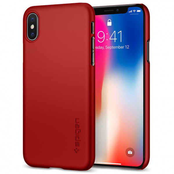 Чехол Spigen Thin Fit для iPhone X/XS, цвет Красный (057CS22109)