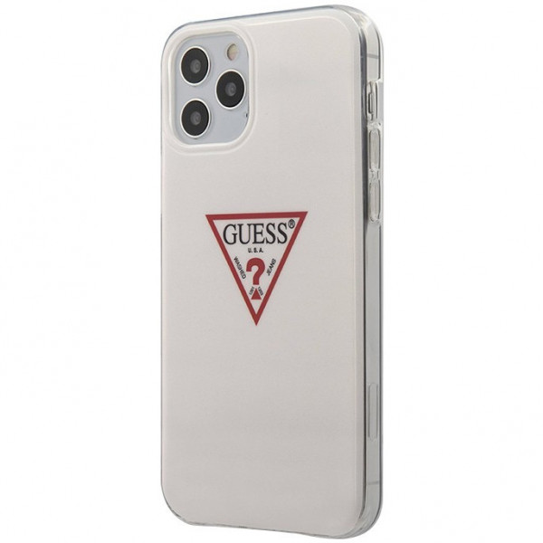 Чехол CG Mobile Guess PC/TPU Shiny Triangle logo Hard для iPhone 12 Pro Max, цвет Белый (GUHCP12LPCUCTLWH)