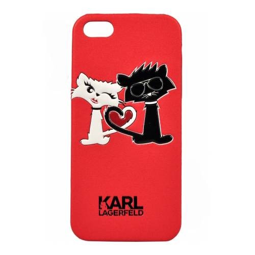 Чехол Karl Lagerfeld Choupette in love для iPhone 5/5S/SE Red, цвет Красный (KLHCPSECL1RE)