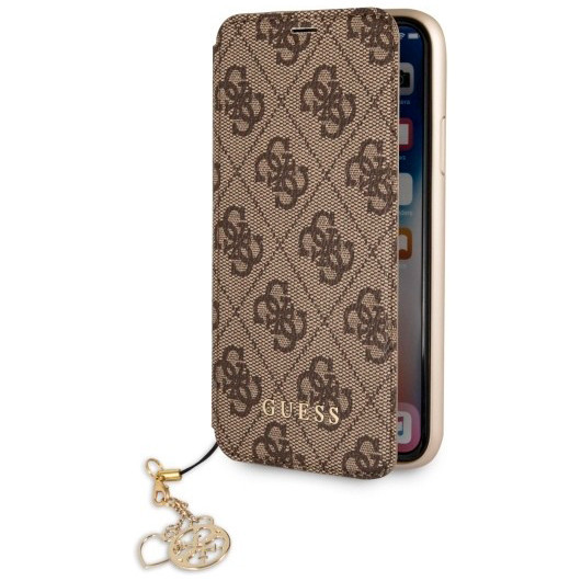 Чехол Guess для iPhone 7 Plus/8 Plus 4G Charms collection Booktype Brown, цвет Коричневый (GUFLBKI8GF4GBR)