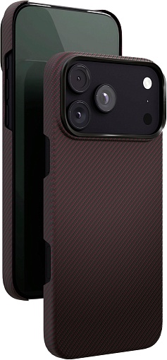 Чехол VLP Kevlar Case с MagSafe для iPhone 18 Pro Max, темно-вишневый