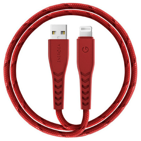 Кабель EnergEA NyloFlex USB - Lightning MFI 3А 1.5 м, цвет Красный (CBL-NF-RED150)