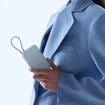 Портативный аккумулятор Xiaomi Mi Power Bank With Cable USB-C 10000mAh Pocket Version P15ZM Blue