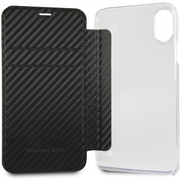 Чехол-книжка CG Mobile Mercedes Dynamic Booktype PU Carbon для iPhone X/XS, цвет Черный (MEFLBKPXCFBK)