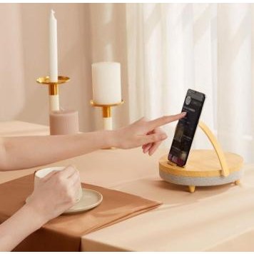 Колонка с беспроводной зарядкой Xiaomi Ezvalo Wireless Charging Music Desk Lamp LYYD01 Wood
