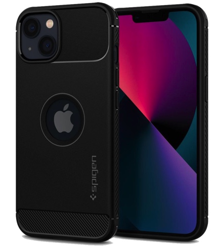 Чехол Spigen Rugged Armor для iPhone 13 Matte Black, цвет Черный матовый (ACS03518)