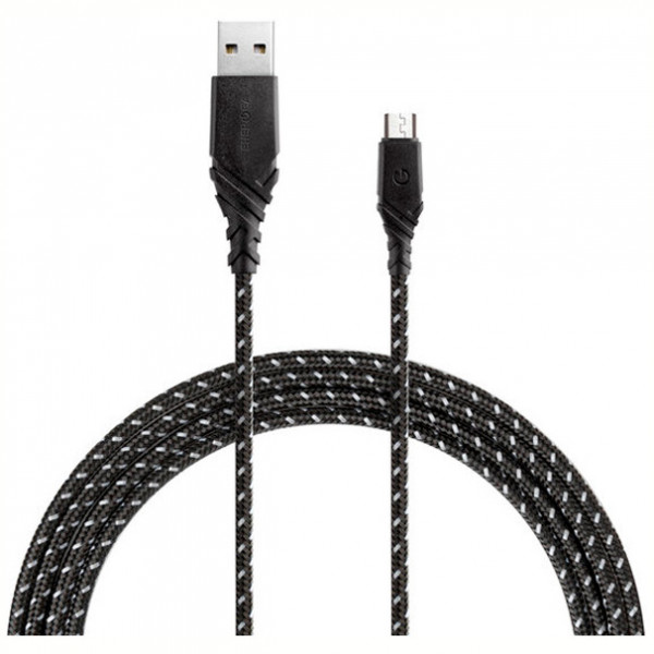 Кабель EnergEA NyloGlitz Micro-USB 1.5 м, цвет Черный (CBL-NGAM-BLK150)