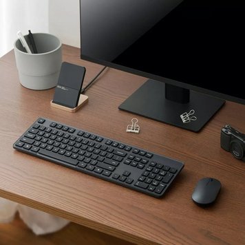 Клавиатура и мышка беспроводная Xiaomi Mijia Wireless Set 2 WXJS02YM Black RU+ENG