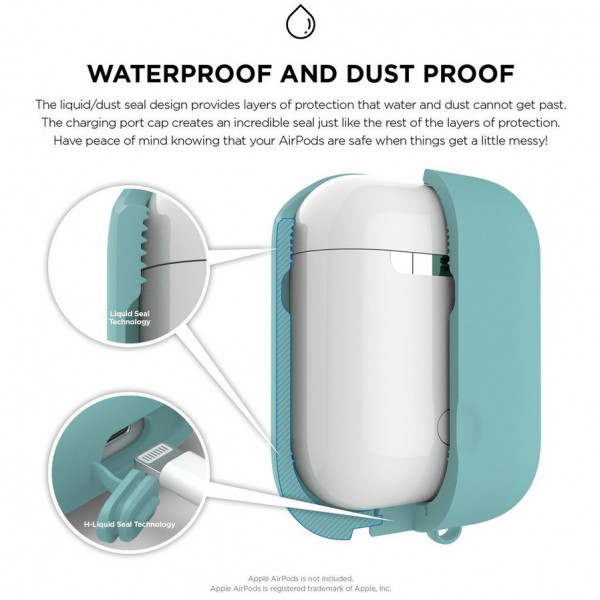 Водонепроницаемый чехол Elago Waterproof Case для AirPods, цвет "Коралловый синий" (EAPWF-BA-CBL)