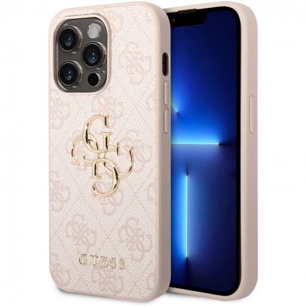 Чехол CG Mobile Guess PU 4G Big metal logo Hard для iPhone 14 Pro, цвет Розовый (GUHCP14L4GMGPI)