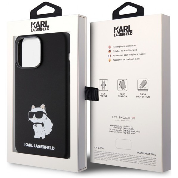 Чехол Karl Lagerfeld Liquid silicone NFT Choupette Hard для iPhone 15 Pro Max, цвет Черный