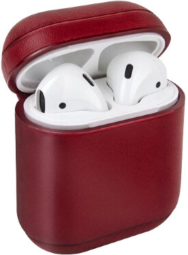 Кожаный чехол Uniq Terra Genuine Leather для AirPods/AirPods 2, цвет Красный (AIRPOD-TERRED)